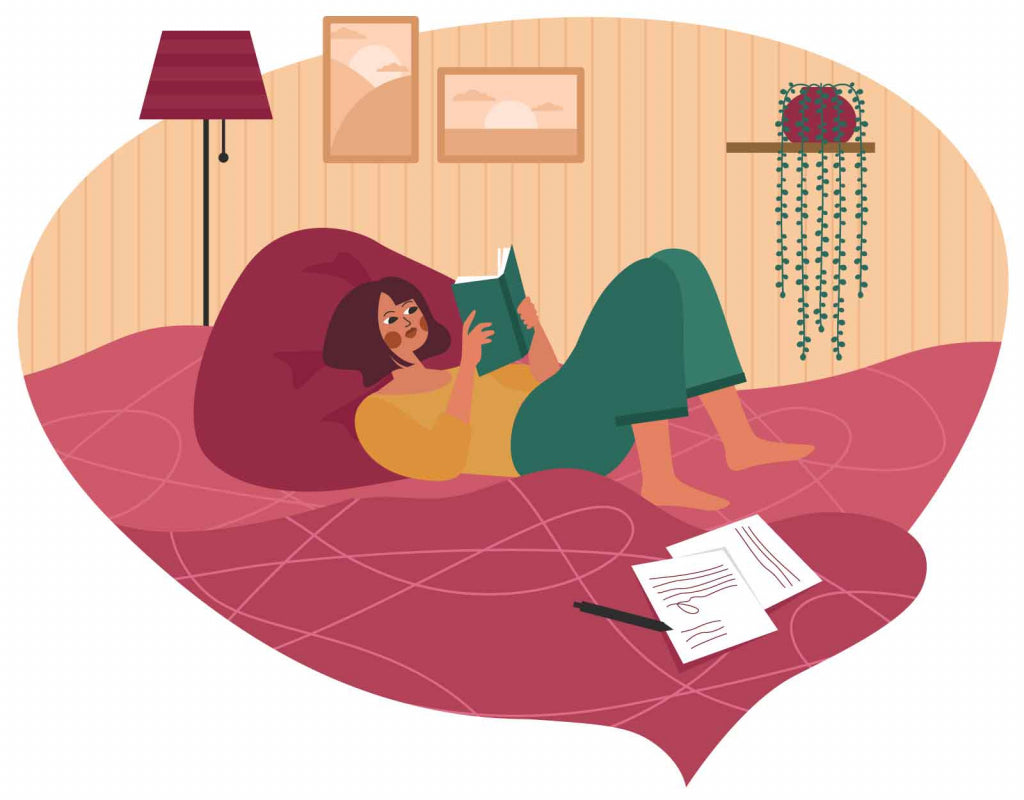 Reading a Book Illustration