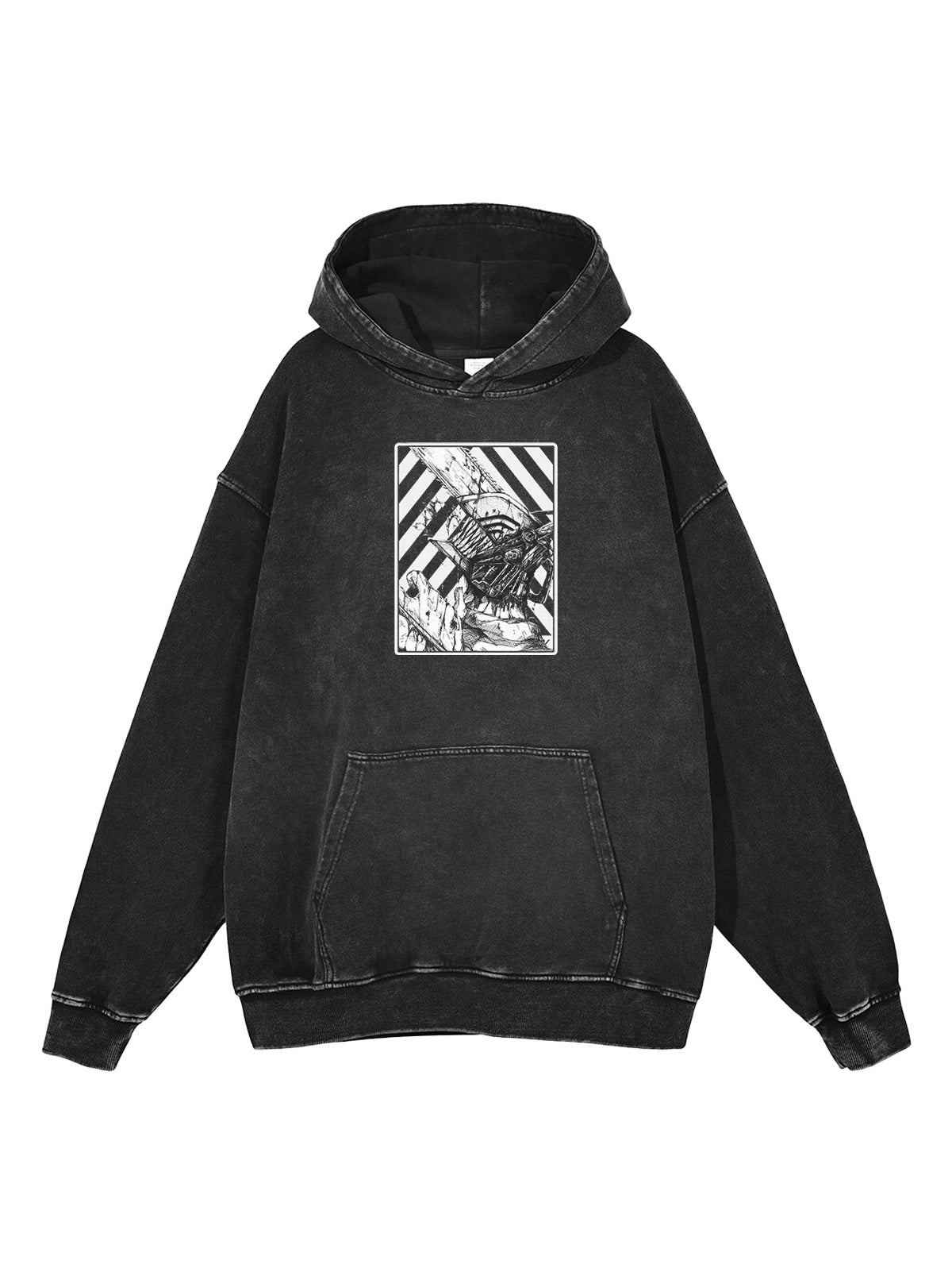 Anime Chainsaw Man Graphic Print Vintage Hoodie Sweatshirt