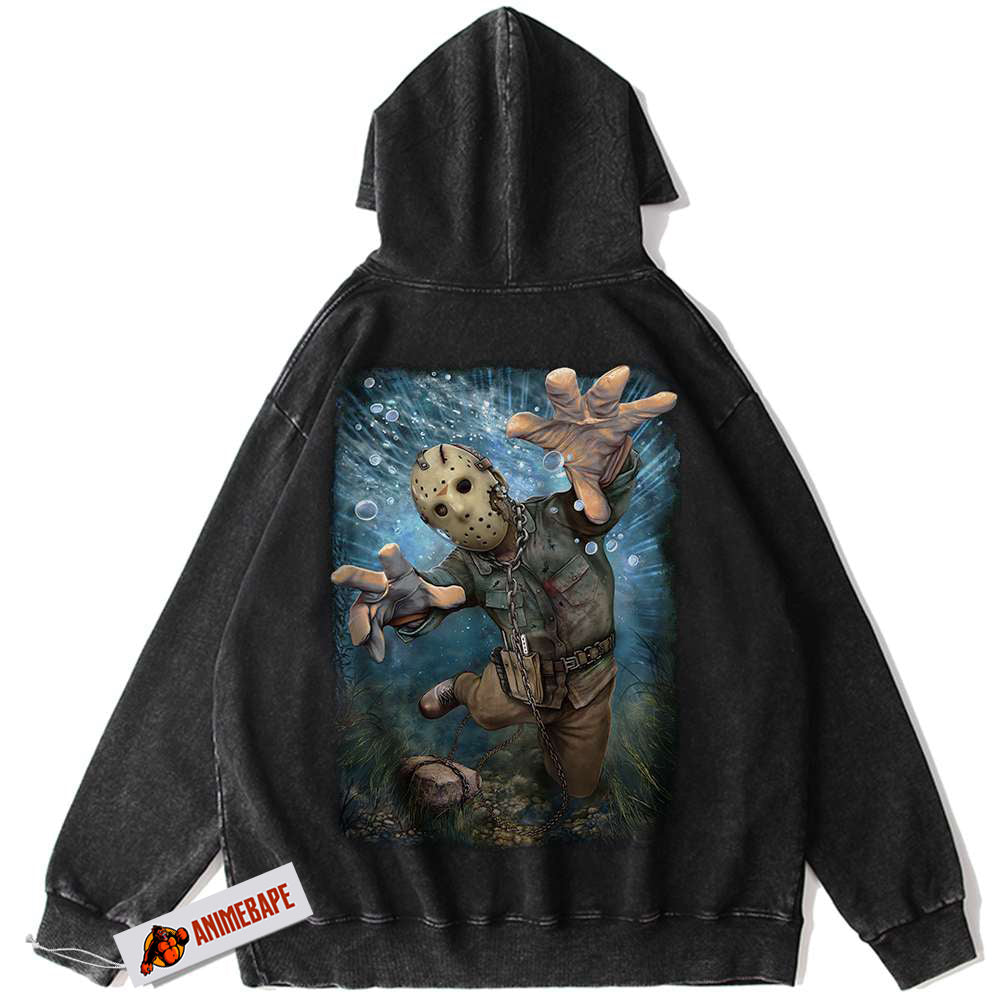 Jason Voorhees Halloween Hoodie, Vintage Horror Hoodie for Fans